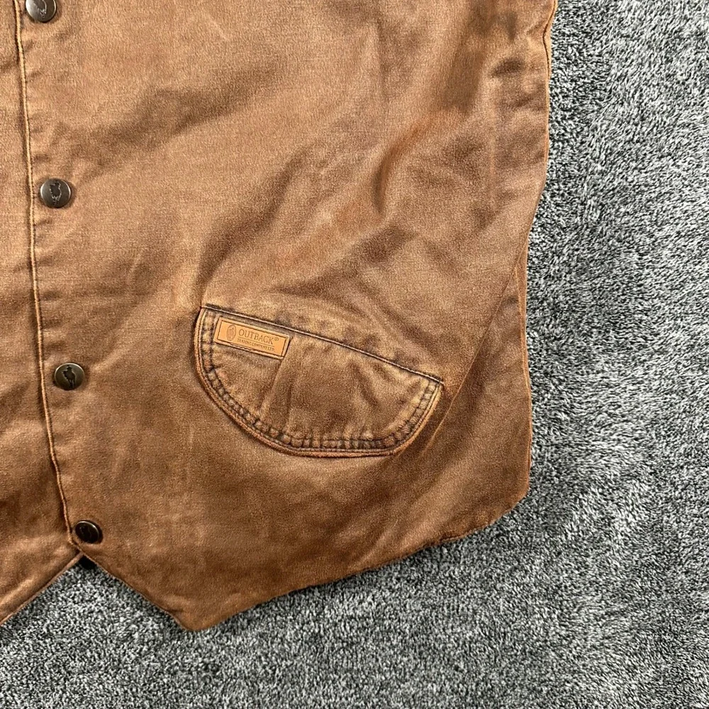 Outback Trading Company Montana Vest Mens Large Brown Western Fleece Lined